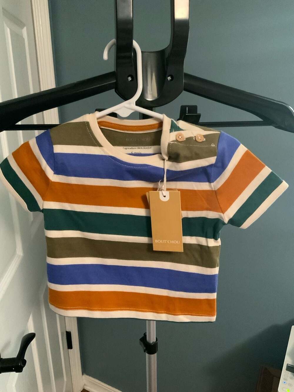 Bout'Chou Striped T-Shirt Boy Size 6M Multi-Color